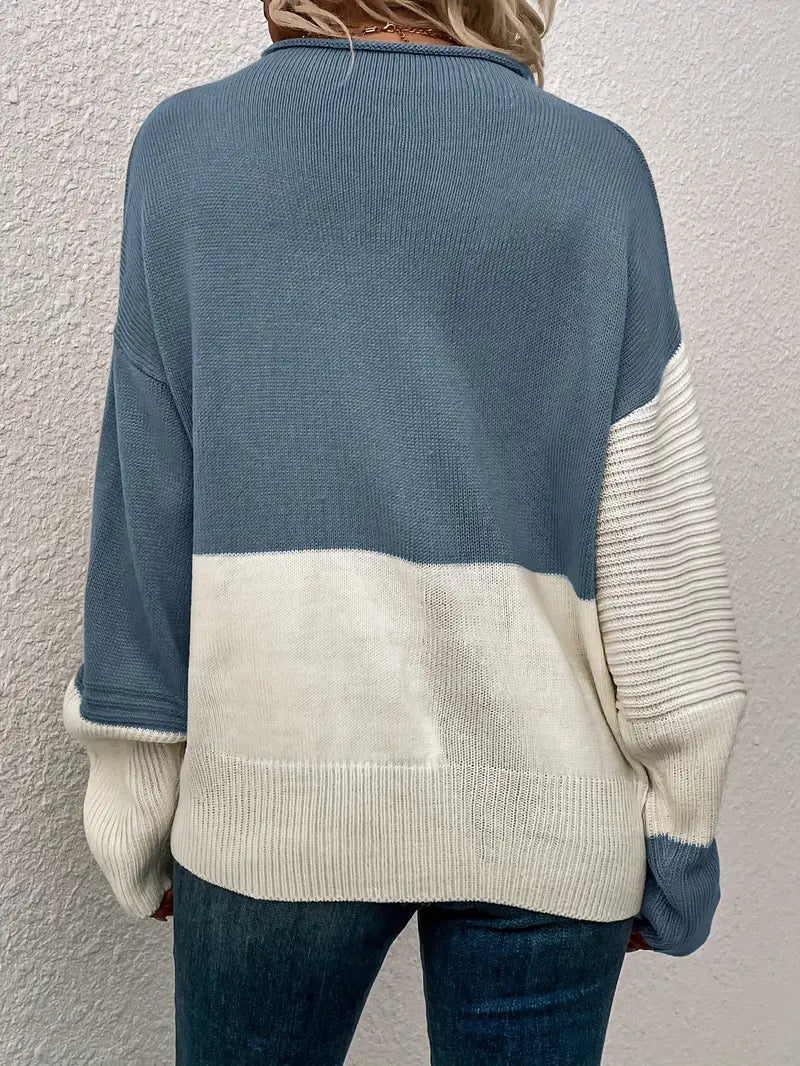 Moderno jersey LIV para mujer, diseño de bloques de color. Una prenda versátil para un look chic y casual.