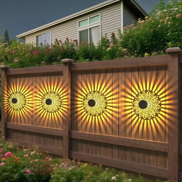 Lámpara de pared solar con peonías, luz nocturna para jardín. Iluminación decorativa para patio y ambiente exterior.