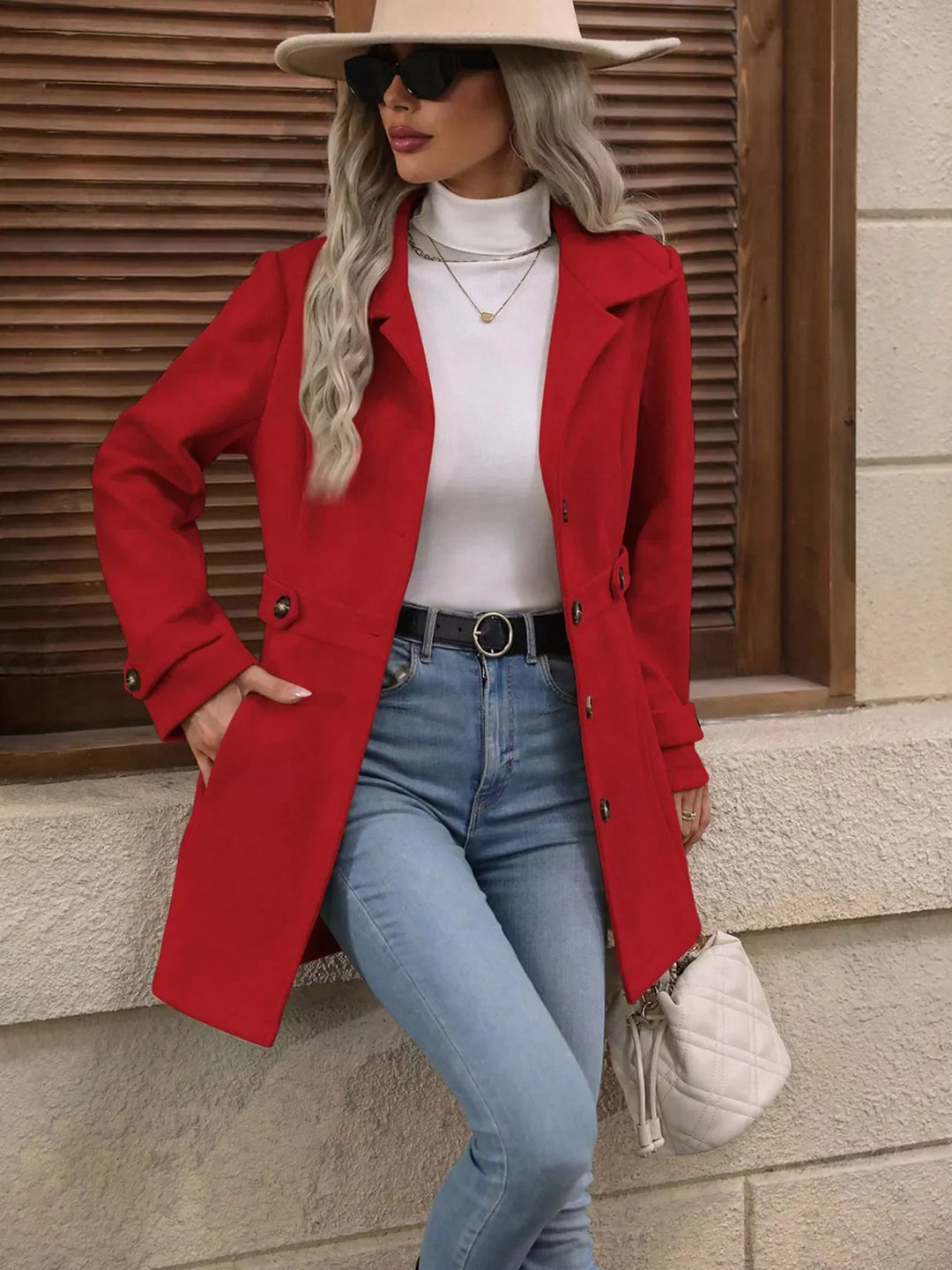 Moda femenina: chaqueta casual con botones, manga larga, abrigo ligero para cualquier ocasión.