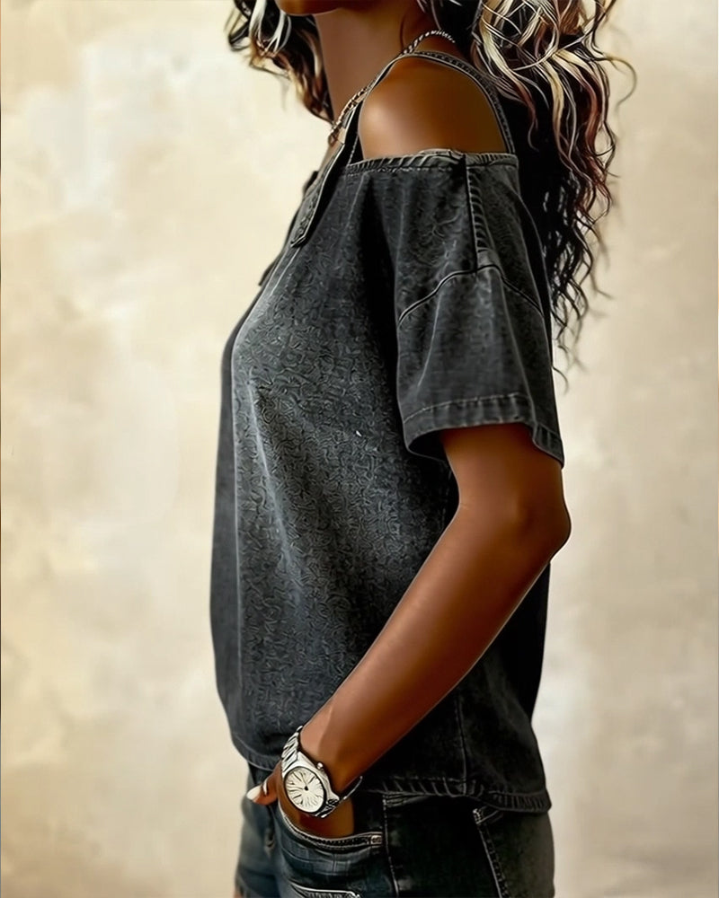 Top de denim sin mangas para mujer, moda femenina actual, cómodo y versátil.