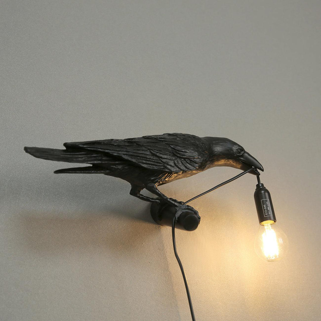 Aplique de pared creativo en forma de pájaro, luz de ambiente moderna para el hogar. Resina.