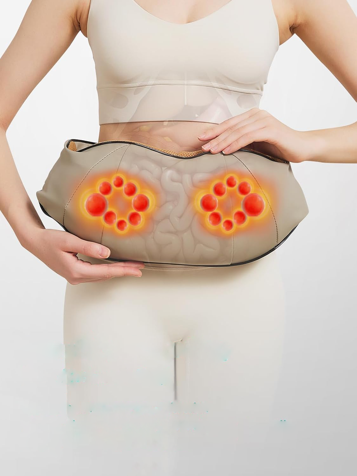 Masajeador abdominal con calor infrarrojo, alivia estreñimiento, hinchazón y dolor digestivo.