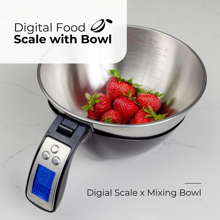 Pantalla LCD de balanza taza medidora digital, lectura fácil para cocina y repostería de alimentos.