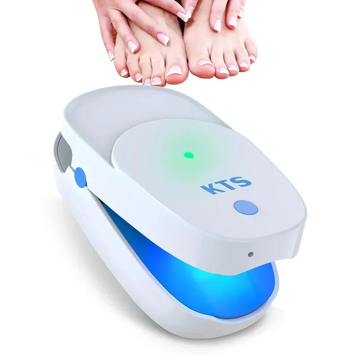Dispositivo láser dual para uñas, cuidado avanzado y portátil.