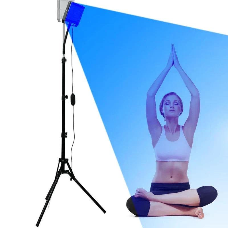Lámpara LED de bronceado con 96 luces y soporte ajustable para piel facial y corporal. Solárium en casa.