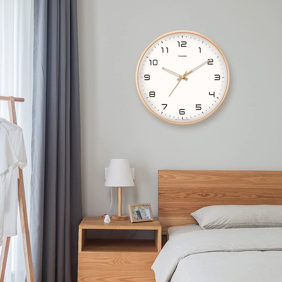 Reloj de pared de madera estilo nórdico, silencioso, decoración elegante para cualquier espacio del hogar.