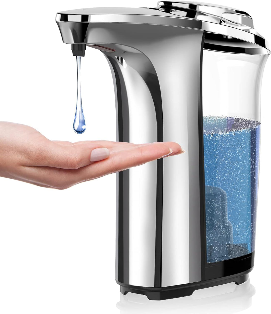 Dispensador automático de jabón con sensor para cocina y baño, promueve higiene sin contacto.