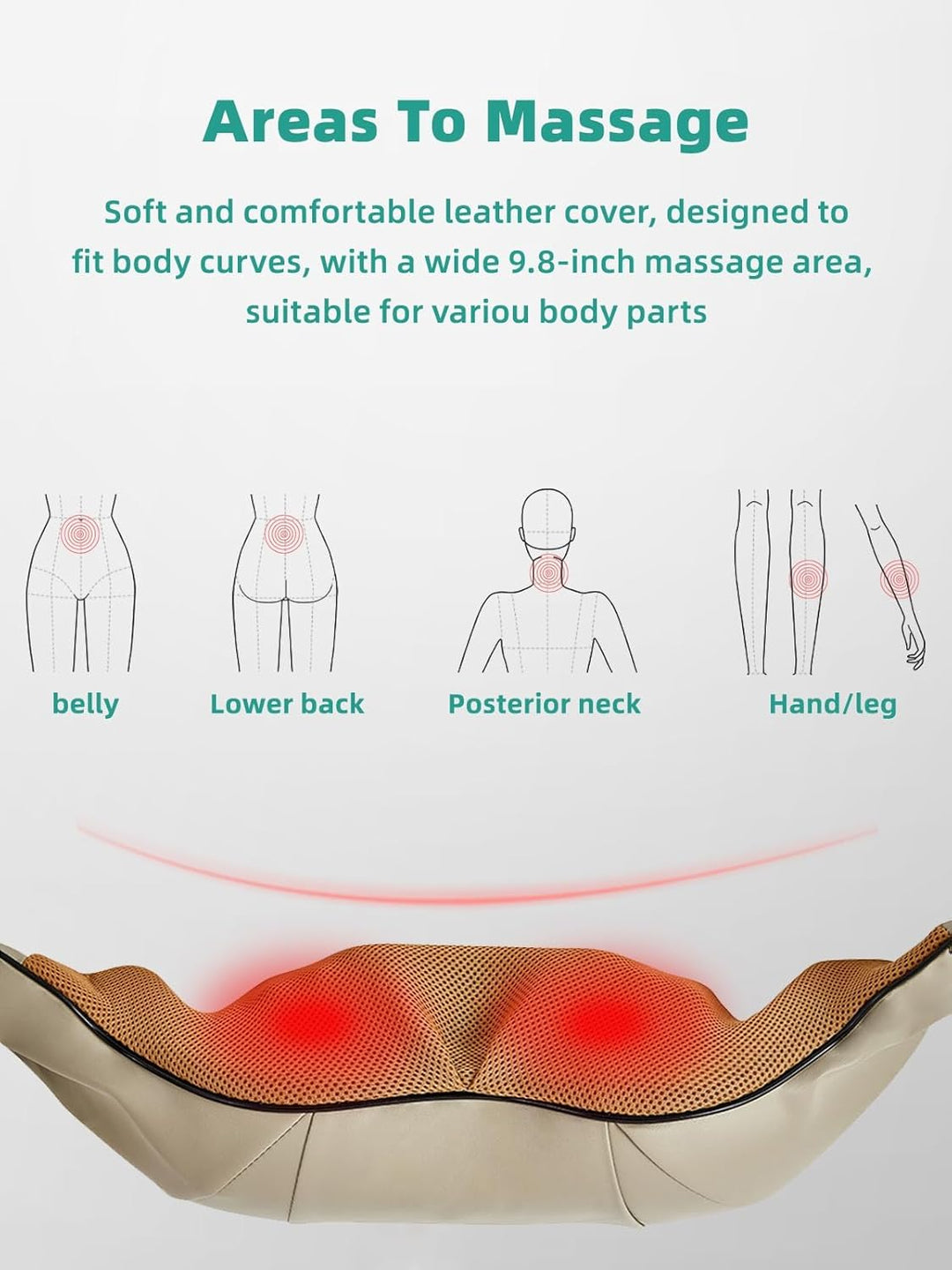 Masajeador térmico para abdomen, calma el dolor y mejora la función digestiva general.