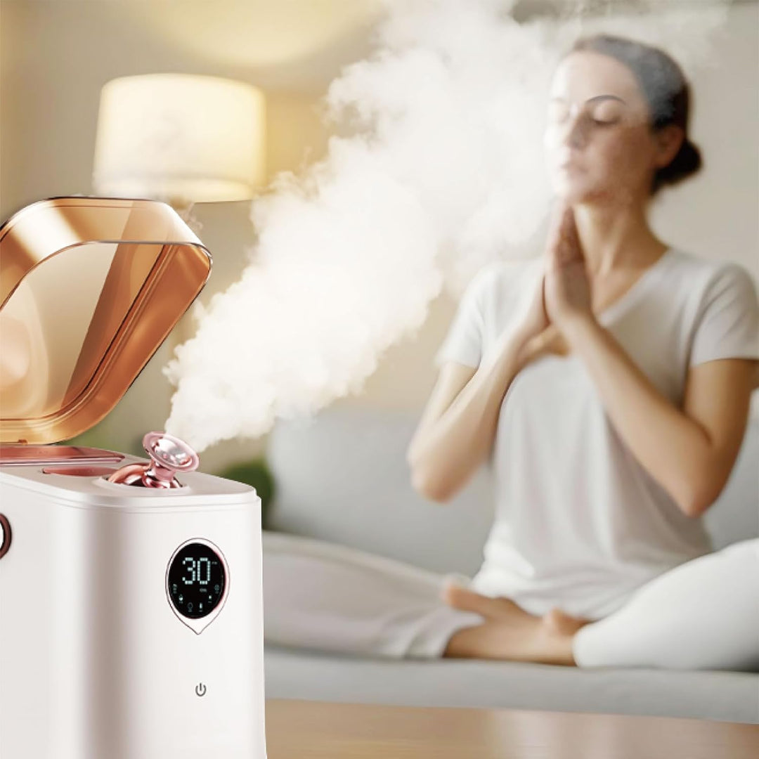 Vaporizador facial iónico para desintoxicación de la piel, limpieza de poros y un tratamiento de belleza completo en casa.