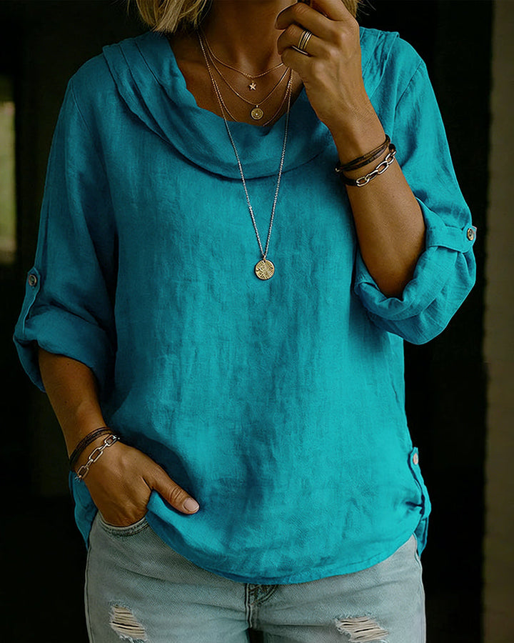 Camisa de mujer: cuello caído, diseño cómodo y elegante, perfecta para un look casual de verano.