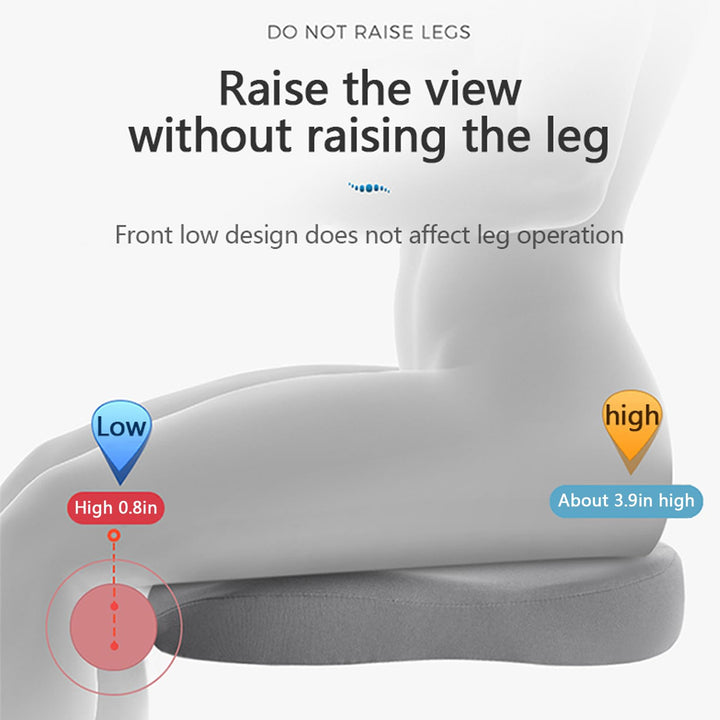 Asiento elevador de coche con espuma de memoria, ofrece confort superior y soporte ergonómico.