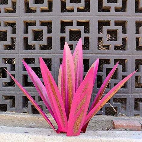 Escultura de agave de metal para decorar jardines. Adorno rústico y duradero, resistente al óxido.