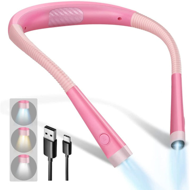 Luz de lectura LED de cuello de cisne flexible, recargable USB, con varios modos de brillo para tus ojos.