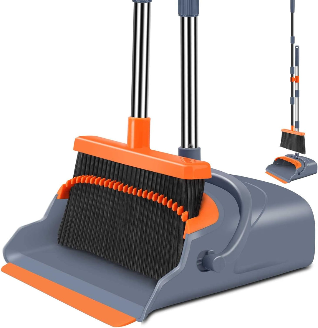 Mango extensible ergonómico de acero inoxidable del juego de escoba y recogedor, para barrer cómodamente sin agacharse.