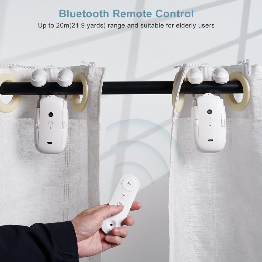 Abridor automático de cortinas de fácil instalación, integra el confort y la automatización en tu hogar inteligente.