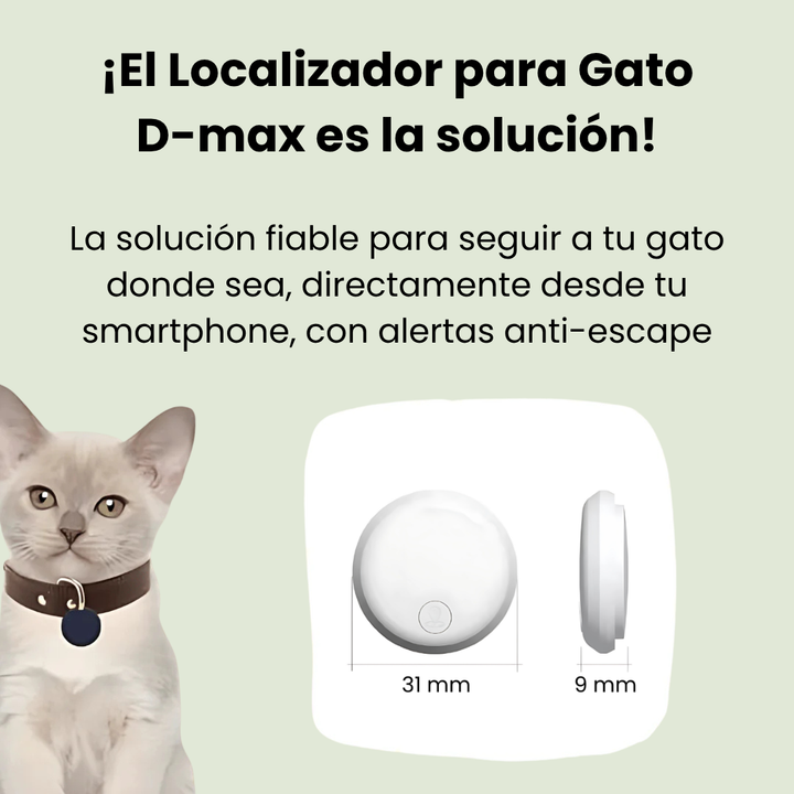 Rastreador GPS ultraligero para gato, junto a una moneda, para un collar discreto. Localizador de mascotas.