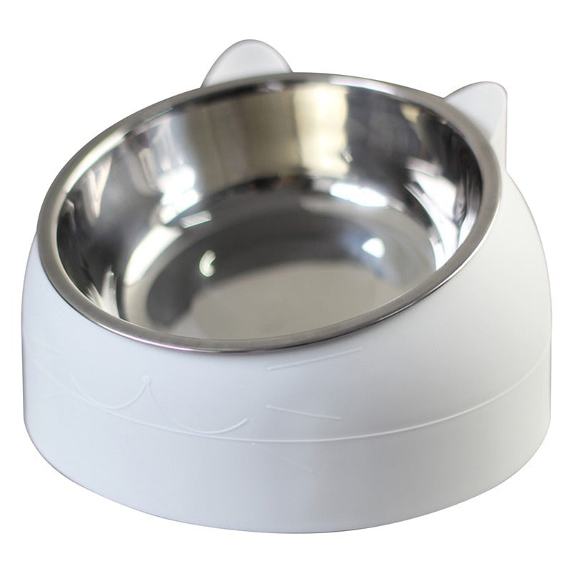 Comedero inclinado ergonómico para gatos. Ayuda a prevenir vómitos y estrés en el cuello.