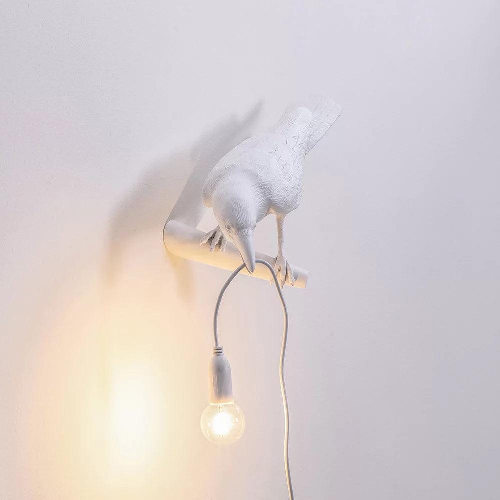 Lámpara de pared de fantasía, pájaro decorativo y luz de ambiente para el hogar.