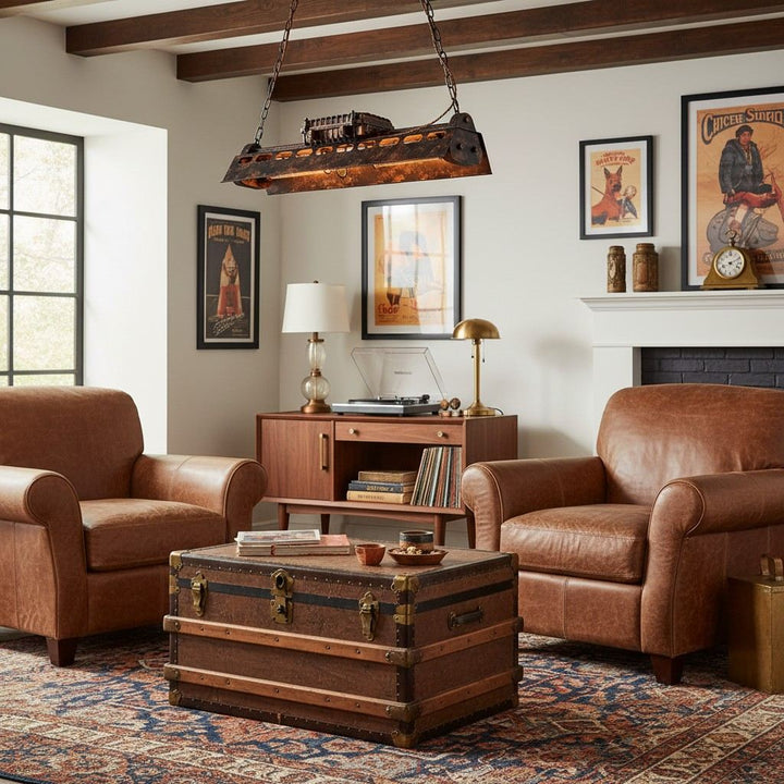 Lámpara colgante steampunk industrial vintage de techo, perfecta para salón y comedor, diseño metálico.
