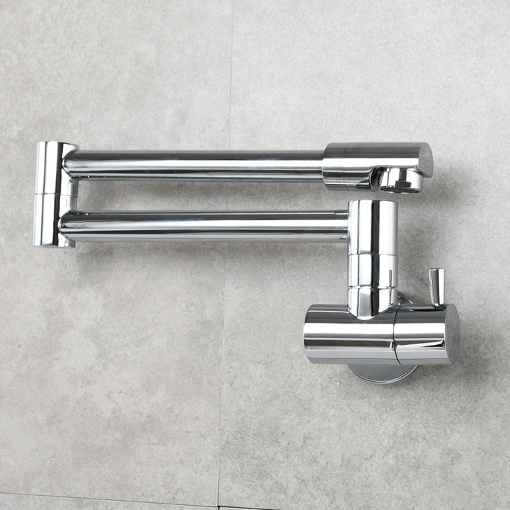 Grifo de cocina de pared para ahorrar espacio, doble salida y control monomando.