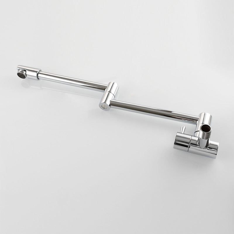 Grifo de cocina dorado de pared, doble salida, manija única, lujo moderno.