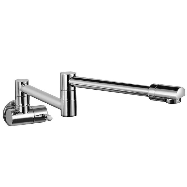 Mezclador de cocina monomando de pared, doble salida, diseño contemporáneo.