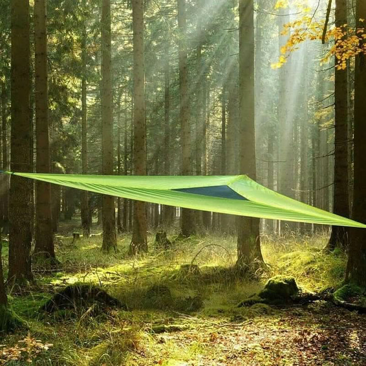 Hamaca de camping grande. Comodidad portátil de poliéster para múltiples personas en viajes y exterior.