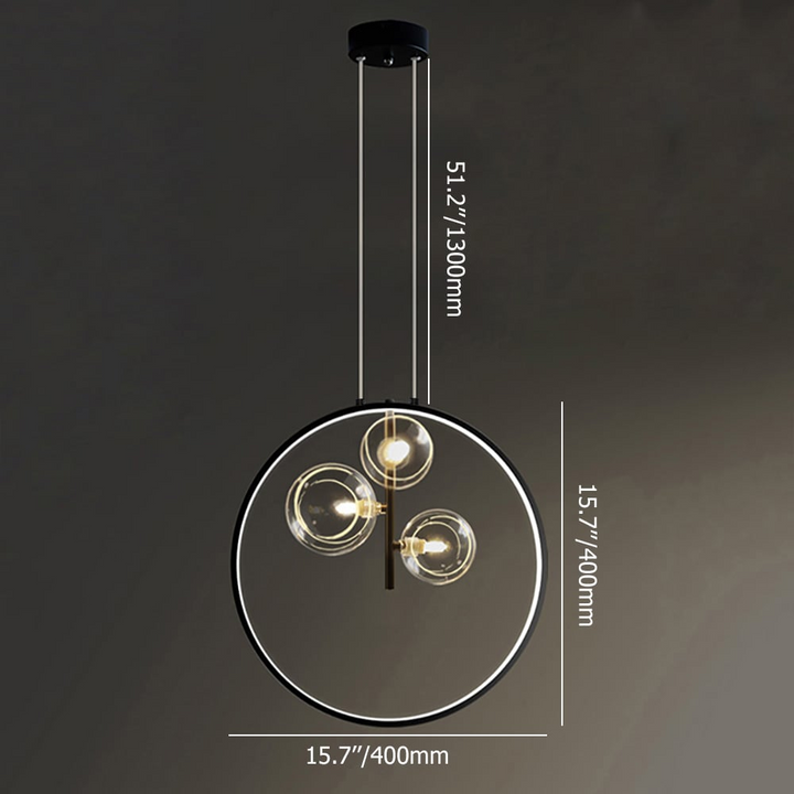 Colgante moderno de vidrio esférico. Lámpara de techo que ilumina con elegancia cualquier ambiente interior.