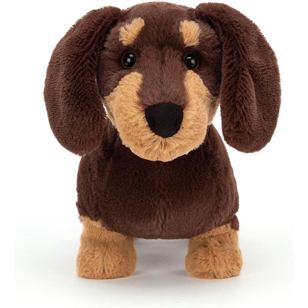 Tierno peluche teckel Otto, compañero suave para niños. Juguete perro salchicha Jellycat de 18 cm, regalo ideal bebé.