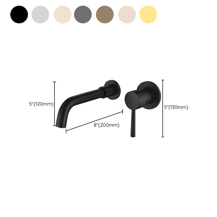 Grifo de pared moderno para baño, monomando con maneta de diseño, color plata.