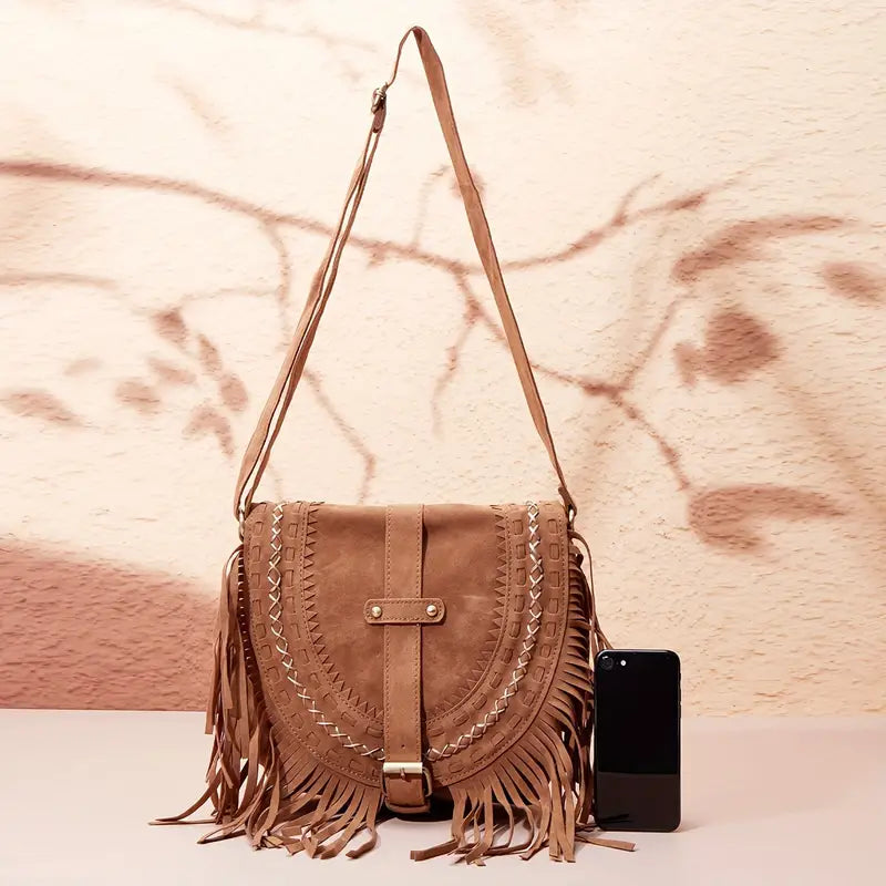 Elegante bolso de hombro vintage RIA para mujer, tono marrón, toque retro ideal para complementar tu moda.