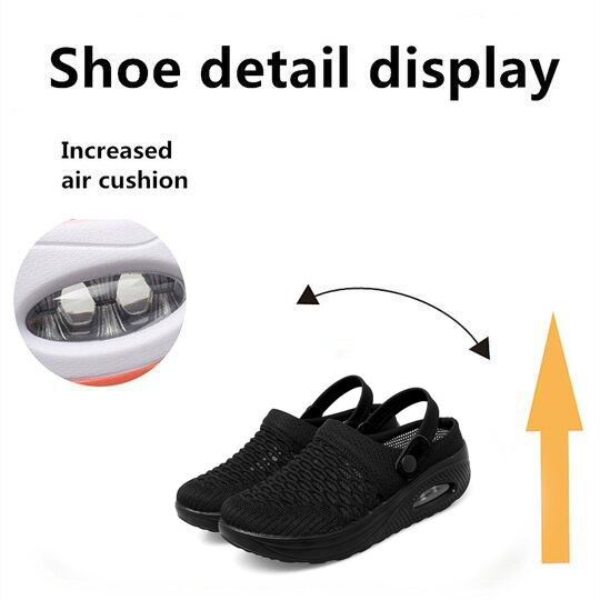 Zapatillas slip-on de mujer, ortopédicas y cómodas, con amortiguación de aire para fácil calzado diario.