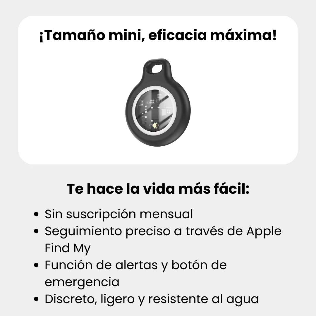 Accesorio GPS compacto para bicicleta. Rastreador de seguridad sin cuotas mensuales.