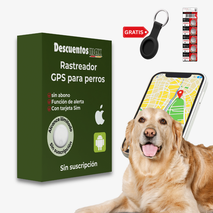 Rastreador GPS para perros y gatos, localización precisa en tiempo real de sus mascotas.