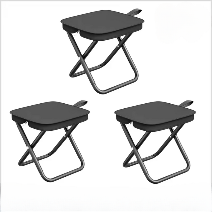 Taburete plegable ligero, esencial para picnics, conciertos y eventos al aire libre. Fácil de transportar.