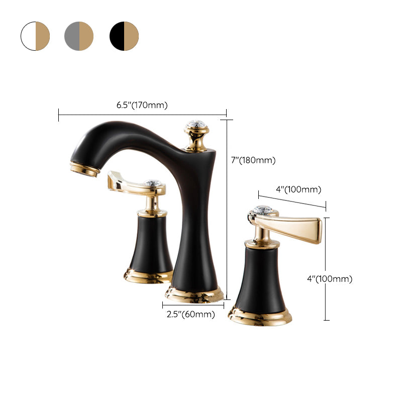Grifo de lavabo resistente para casa, doble manija, caño bajo, en acabado plata.