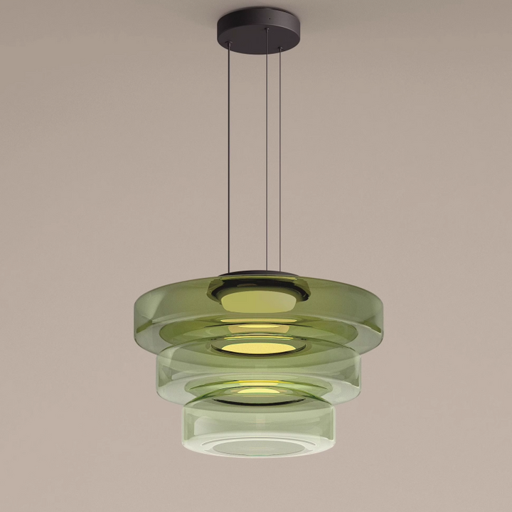 Lámpara colgante con luz cálida, diseño minimalista para iluminación moderna.