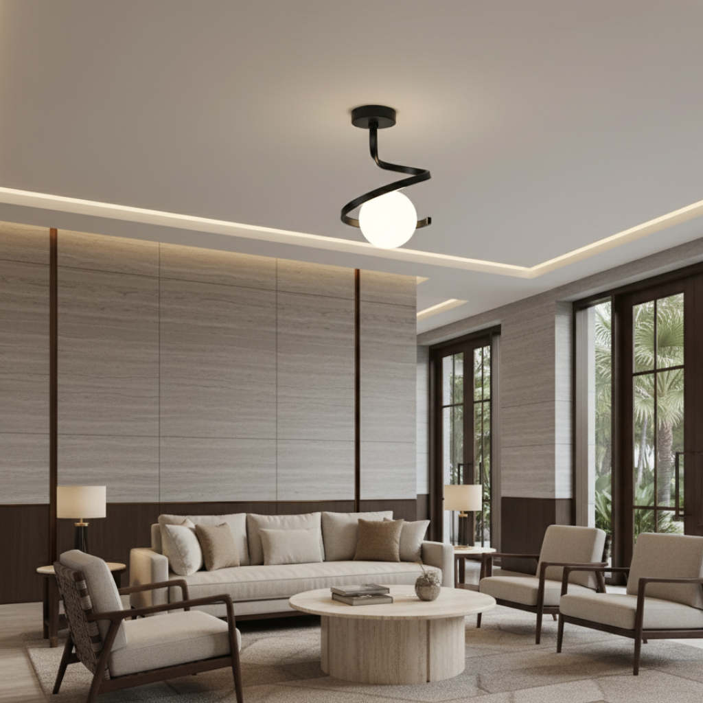 Luz de techo LED con efecto halo, diseño moderno slim, perfecta para ambientes interiores.