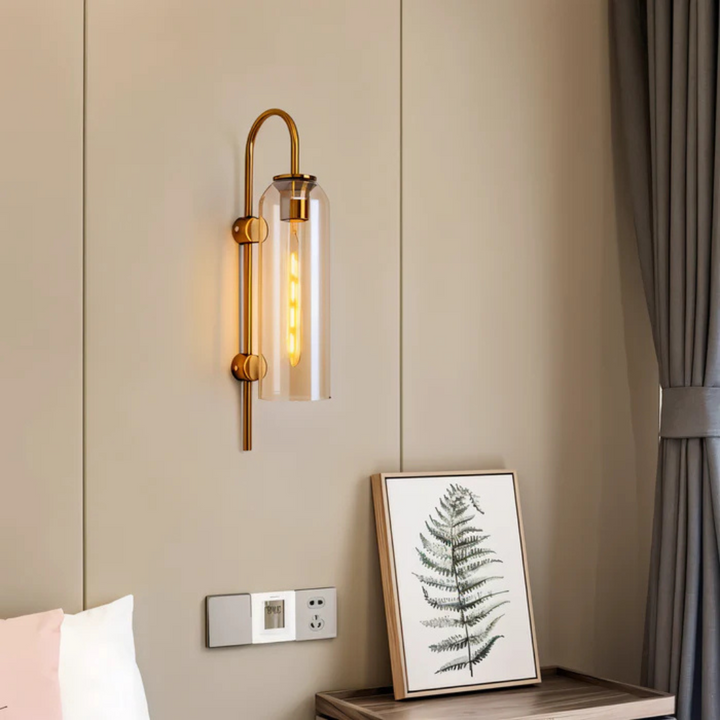 Lámpara LED de pared decorativa y eficiente, de vidrio, perfecta para dormitorios y hogares modernos.