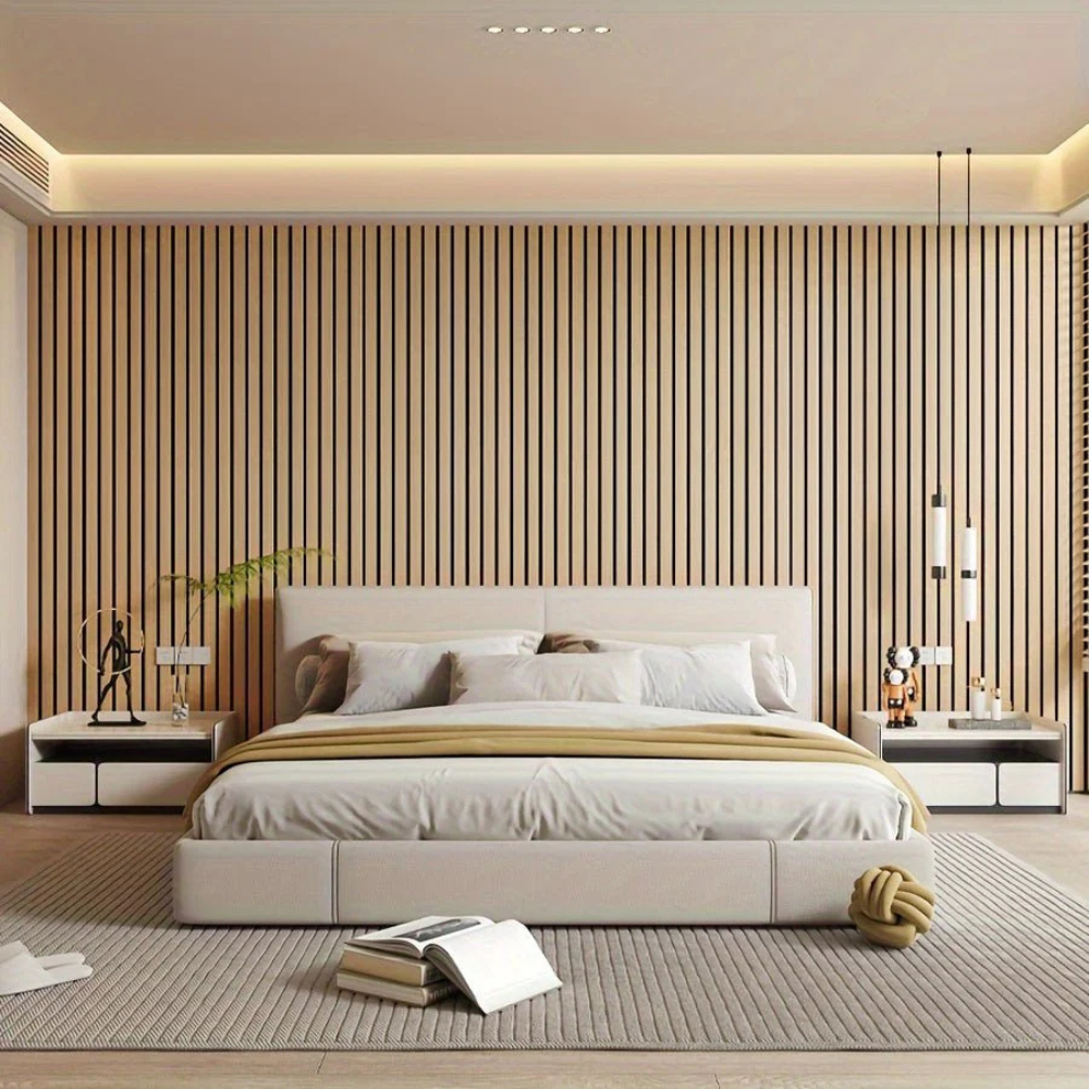 Revestimiento PVC 3D imitación madera, panel autoadhesivo impermeable para renovación de pared.