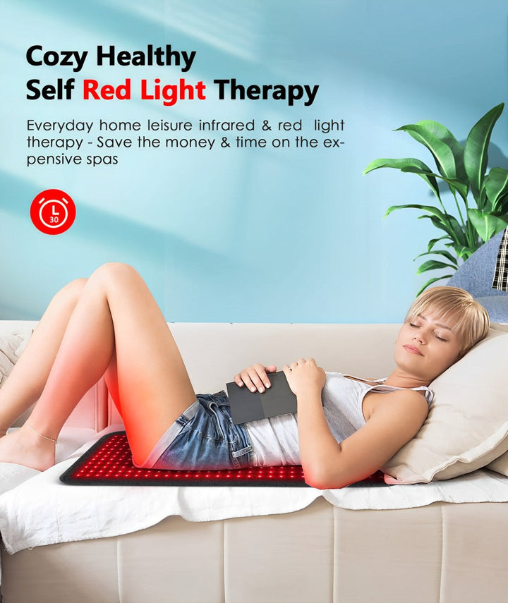 Terapia de luz roja para recuperación deportiva, bienestar y renovación celular de músculos.