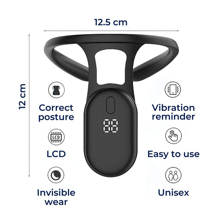 Dispositivo ergonómico corrector de postura. Alivia dolor de espalda y cuello. Bienestar unisex.
