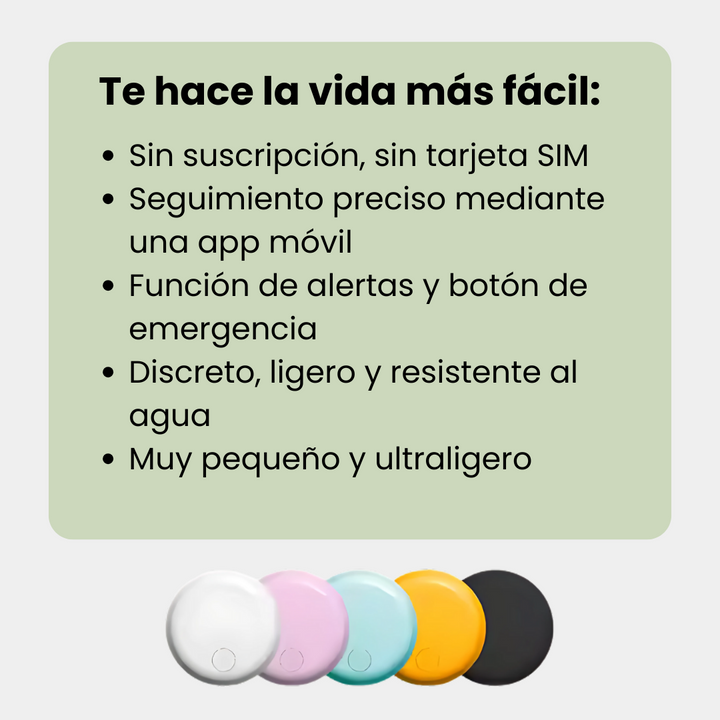 Dispositivo de seguridad GPS para ancianos, discreto, sin cuotas, para la tranquilidad y protección familiar.