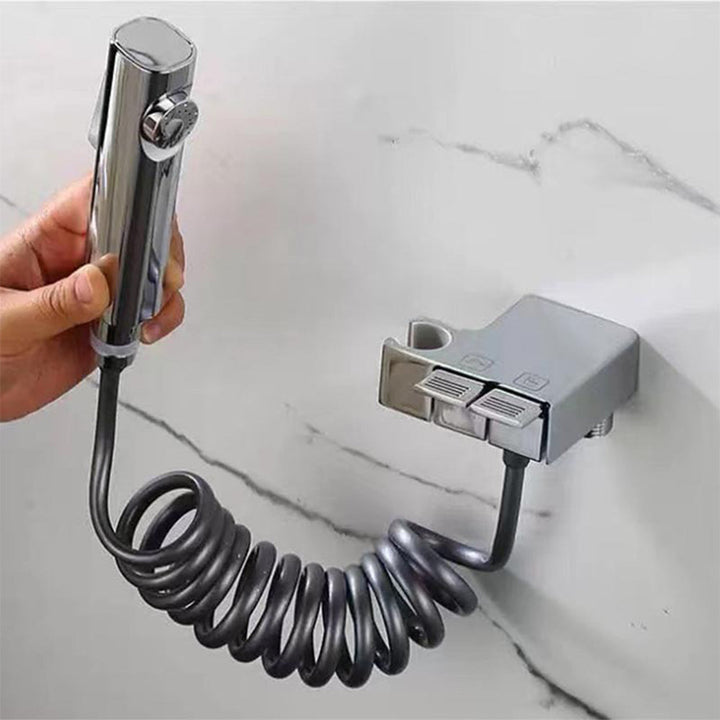Rociador de bidé de baño resistente de cobre/cromo, ajustable y diseñado para montaje en pared.