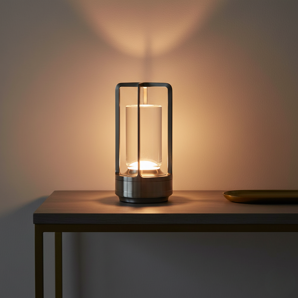 Linterna LED con auténtico efecto vela, recargable y portátil. Añade un toque cálido a tu decoración con su luz.