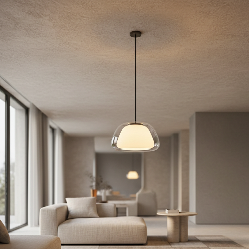 Lámpara colgante ajustable para cocina, diseño moderno de cúpula que ilumina con estilo.