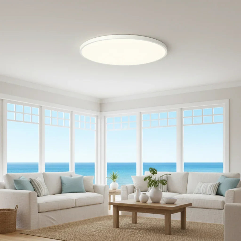 Moderna luz LED de techo, estilo minimalista con ahorro energético para todo el hogar.