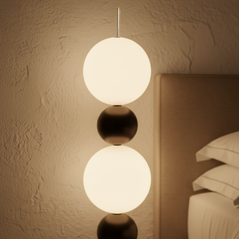 Iluminación ambiental con lámpara de pie Calura. Diseño único de calabaza, luz LED para sala de estar.