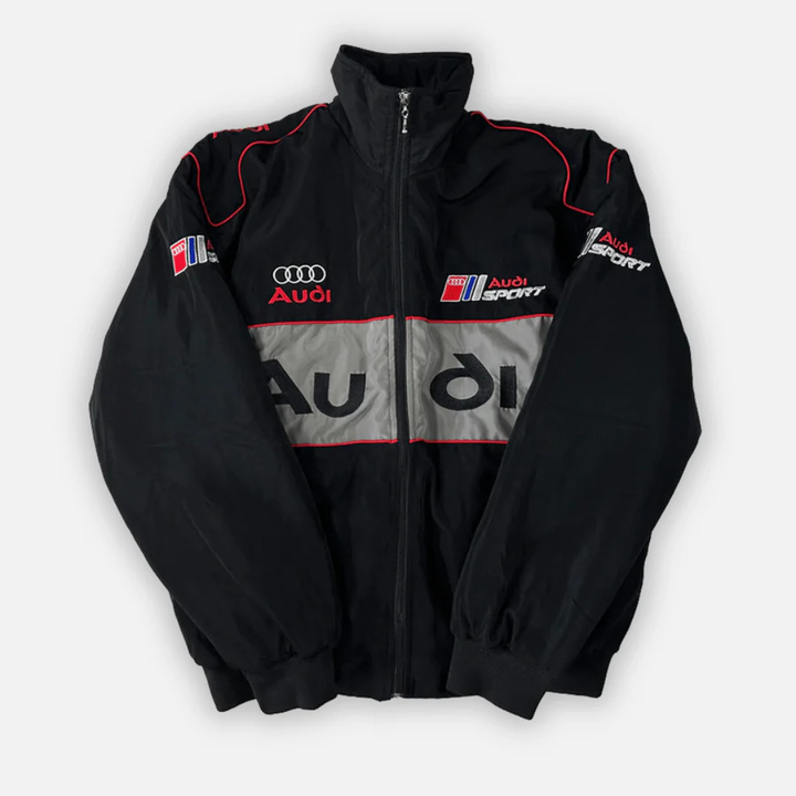 Chaqueta de carreras clásica unisex, estilo retro. Ideal para moda casual y deportes urbanos.