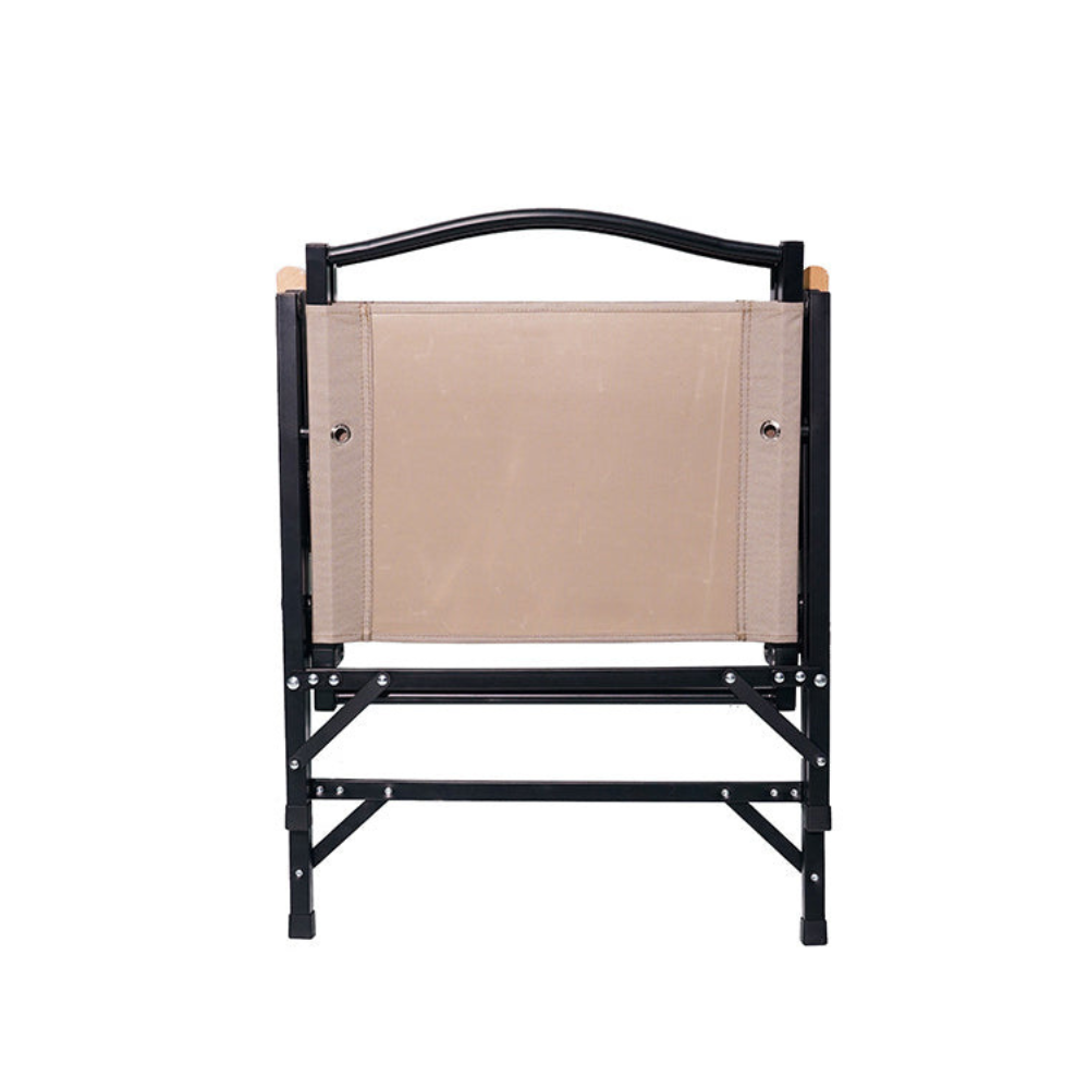 Silla portátil de pesca en caqui, plegable y con apoyabrazos, para disfrutar del exterior.